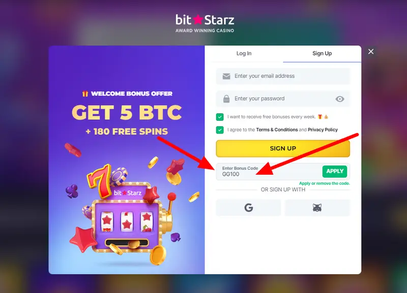100 No Deposit Free Spins at Bitstarz